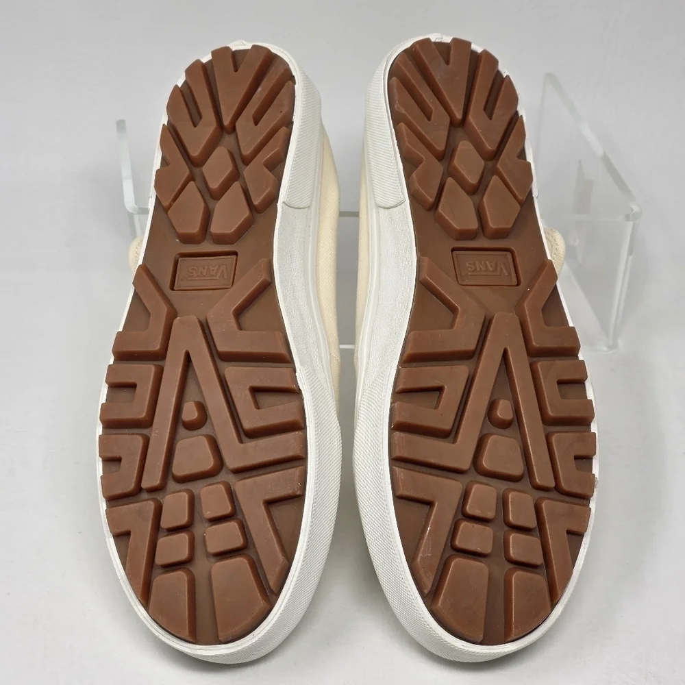 Vans Style 93 Mary Jane Women's Size 6 Beige Linen Canvas Buckle Shoes NEW